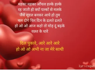 Dil Pukare Aare Aare Lyrics